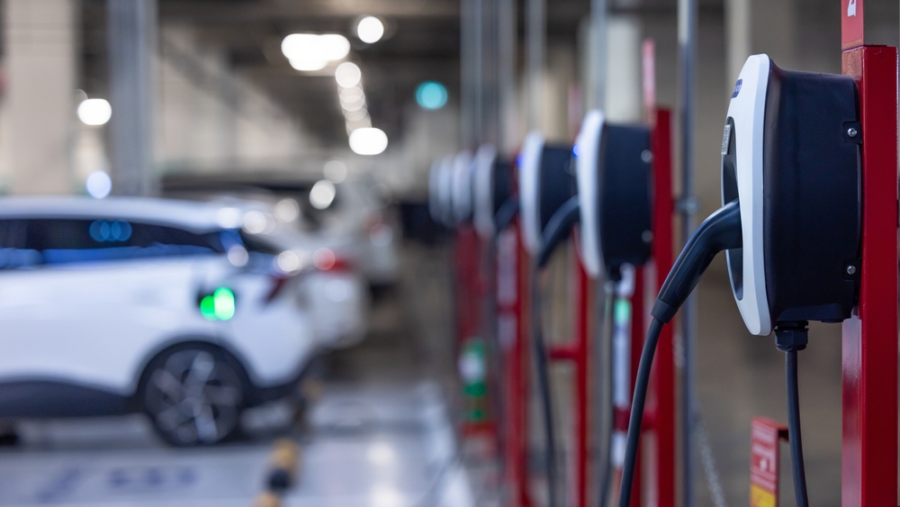 EV charge point installed by electricians in Stafford